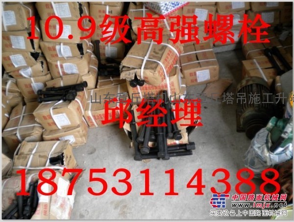 供应章丘塔吊配件10.9级塔吊高强螺栓